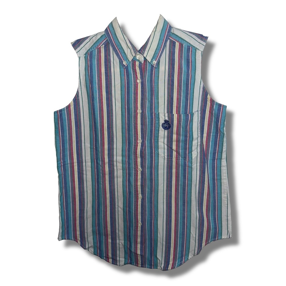 Vintage Colorful Striped Sleeveless Top